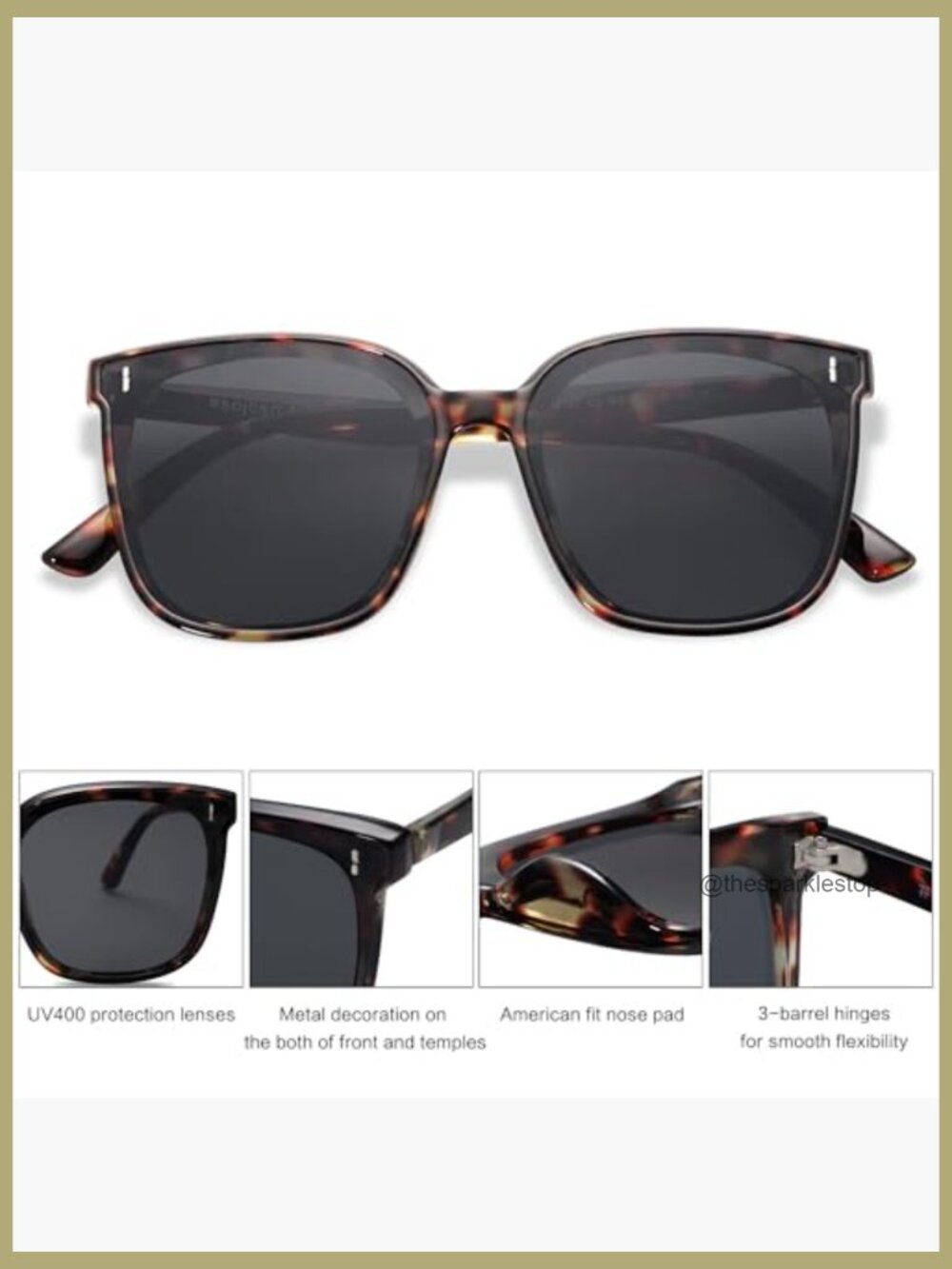 Vintage Style Square Sunglasses with UV400 Protection - Picture 4 of 7